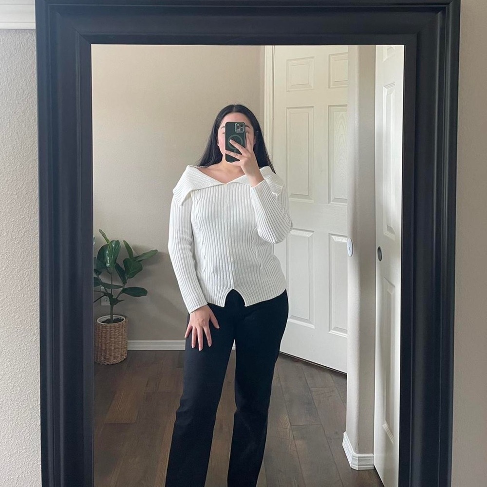 Vintage Off The Shoulder Knit Sweater